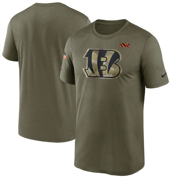 Men's Cincinnati Bengals 2021 Olive Salute To Service Legend Performance T-Shirt