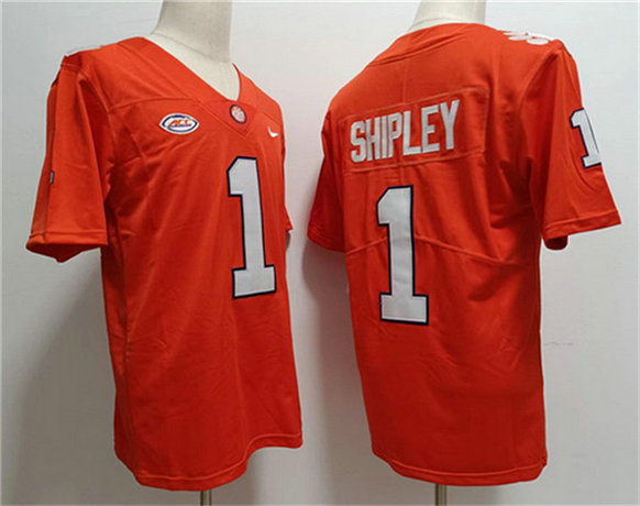 Men's Clemson Tigers #1 Will Shipley Orange Stitched Football Jersey