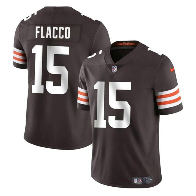 Men's Cleveland Browns #15 Joe Flacco Brown Vapor Untouchable Limited Stitched Jersey