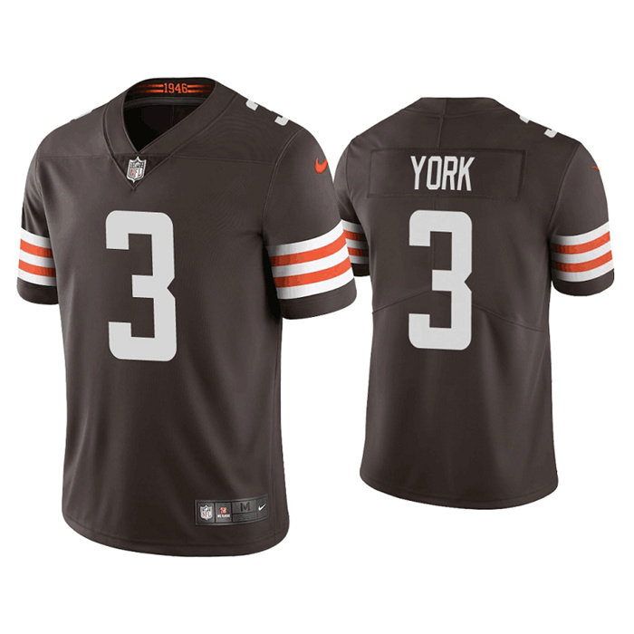 Men's Cleveland Browns #3 Cade York Brown Vapor Untouchable Limited Stitched Jerseys