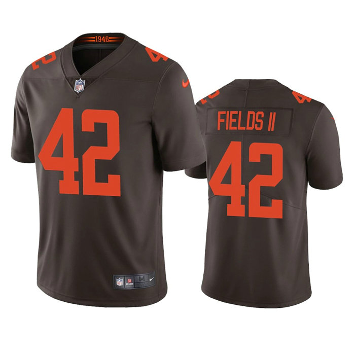 Men's Cleveland Browns #42 Tony Fields II Brown Vapor Untouchable Limited Stitched Jersey1