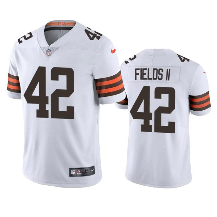 Men's Cleveland Browns #42 Tony Fields II White Vapor Untouchable Limited Stitched Jersey1