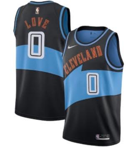 Men's Cleveland Cavaliers #0 Kevin Love Black Blue Stitched Basketball Jersey