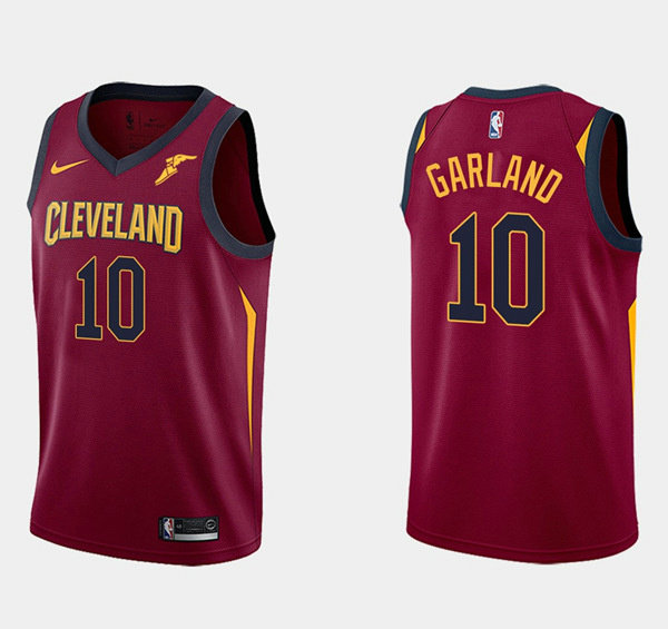 Men's Cleveland Cavaliers #10 Darius Garland Wine Red Icon Edition Stitched Basketball Jersey