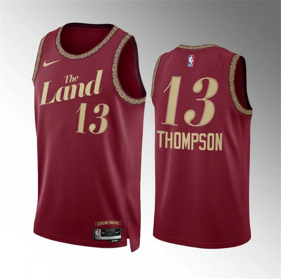 Men's Cleveland Cavaliers #13 Tristan Thompson Wine 2023 24 City Edition Stitched Jersey