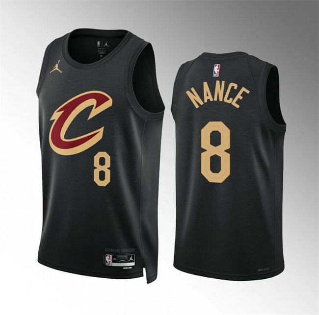 Men's Cleveland Cavaliers #8 Pete Nance Black Statement Edition Stitched Jersey