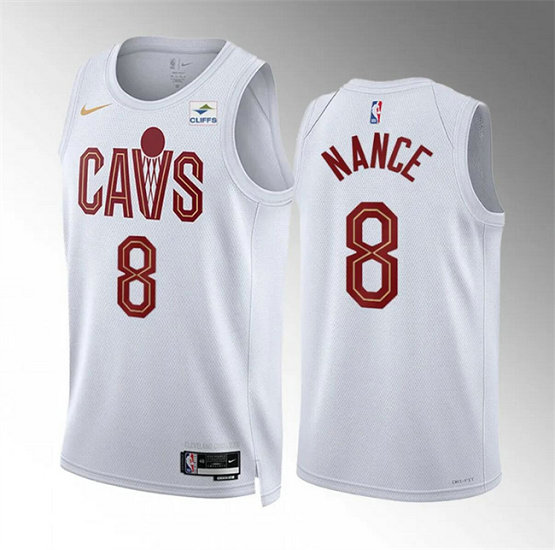 Men's Cleveland Cavaliers #8 Pete Nance White Association Edition Stitched Jersey