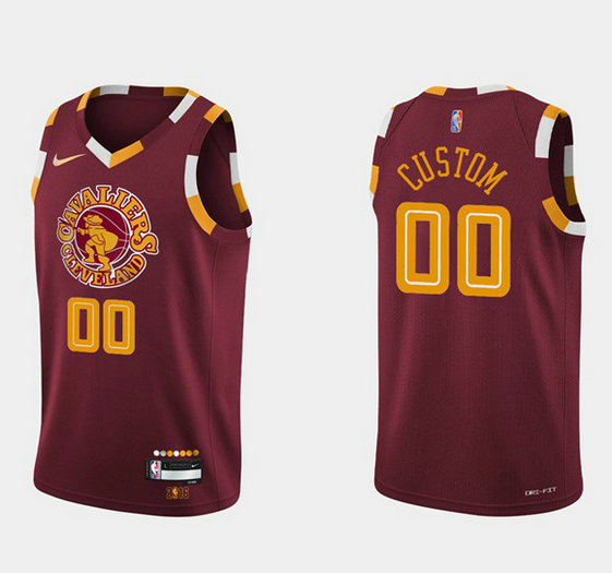 Men's Cleveland Cavaliers Active Player Custom Wine Red 2021 2022 75th Anniversary City Edition Swingman Stitched Jersey