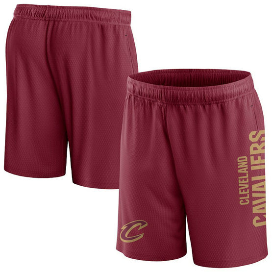 Men's Cleveland Cavaliers Wine Post Up Mesh Shorts