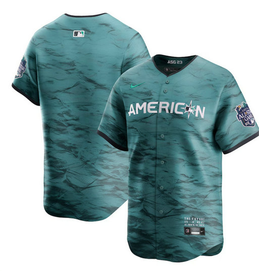 Men's Cleveland Guardians Blank Teal 2023 All-Star Cool Base Stitched Jersey