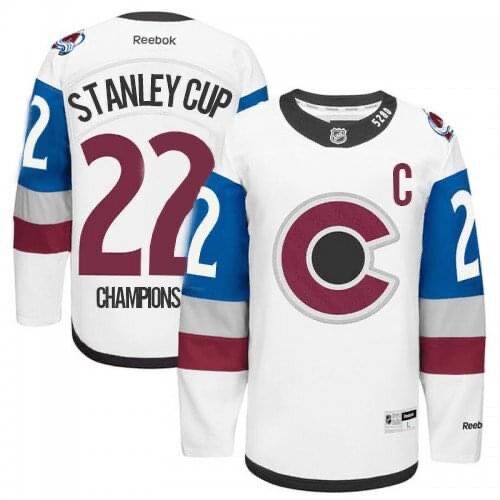 Men's Colorado Avalanche #22 Stanley Cup Champions 2022 White Stitched Jersey