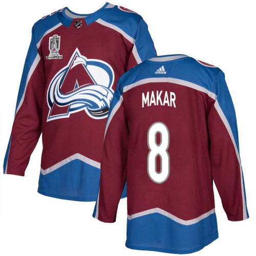 Men's Colorado Avalanche #8 Cale Makar 2022 Burgundy Stanley Cup Champions Patch Stitched Jersey