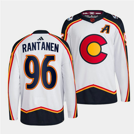 Men's Colorado Avalanche #96 Mikko Rantanen 2022-23 White Reverse Retro Stitched Jersey