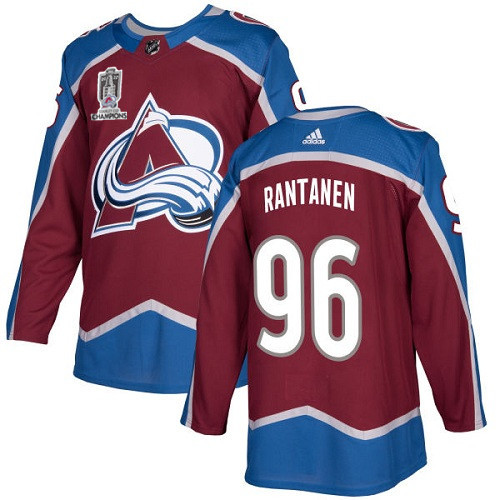 Men's Colorado Avalanche #96 Mikko Rantanen 2022 Burgundy Stanley Cup Champions Patch Stitched Jersey