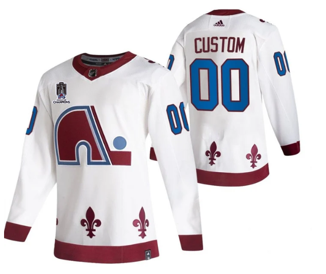 Men's Colorado Avalanche Avtive Player Custom 2022 White Stanley Cup Champions Patch Stitched JerseyS