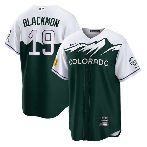 Men's Colorado Rockies #19 Charlie Blackmon 2022 Green City Connect Stitched Baseball Jersey