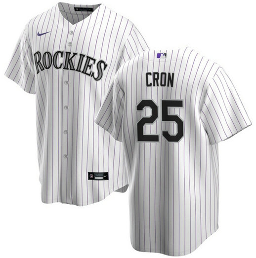 Men's Colorado Rockies #25 C.J. Cron White Stitched Baseball Jersey