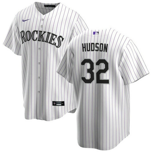 Men's Colorado Rockies #32 Dakota Hudson White Cool Base Stitched Baseball Jersey