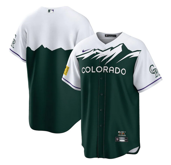 Men's Colorado Rockies Blank 2022 Green City Connect Stitched Baseball Jersey
