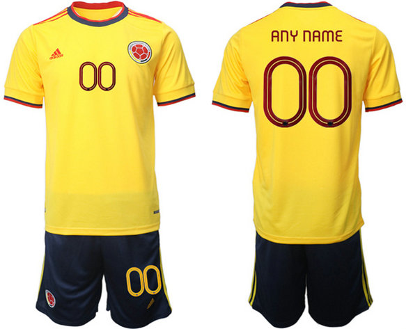 Men's Columbia Custom Yellow Home Soccer Jersey Suit 1