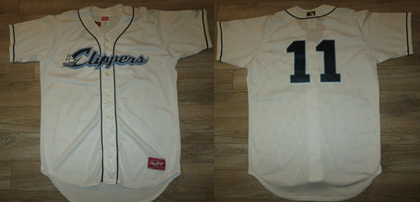 Men's Columbus Clippers #11 Minor League White Stitched Baseball Jersey