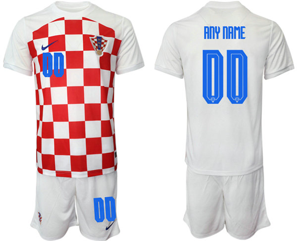 Men's Croatia Custom White Home Soccer Jersey Suit 1