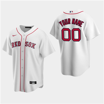 Men's Custom Boston Red Sox White Home Replica Jersey