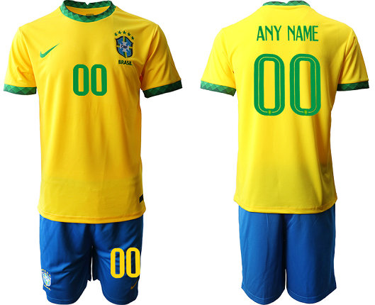 Men's Custom Brazil home Jersey