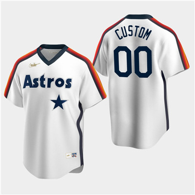 Men's Custom Houston Astros White Home Cooperstown Collection Nike Jersey