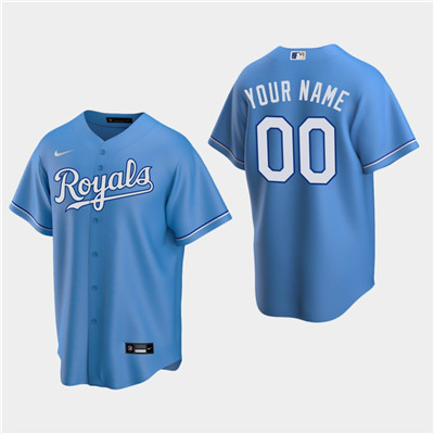 Men's Custom Kansas City Royals Light Blue Alternate Replica Jersey