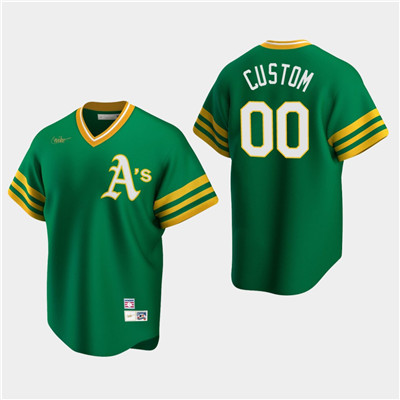 Men's Custom Oakland Athletics Kelly Green Road Cooperstown Collection Nike Jersey