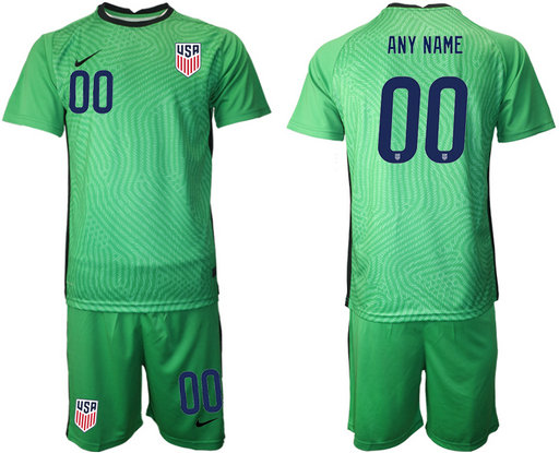 Men's Custom USA Green goalkeeper Jersey