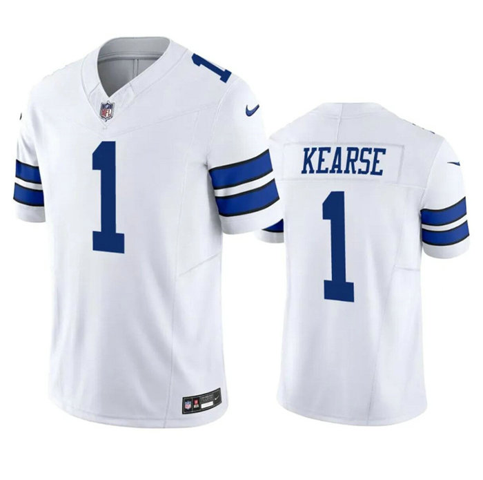 Men's Dallas Cowboys #1 Jayron Kearse White 2023 F.U.S.E. Vapor Limited Stitched Football Jersey