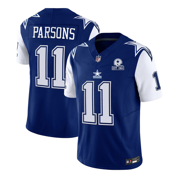 Men's Dallas Cowboys #11 Micah Parsons 2023 F.U.S.E. Navy With Established In 1960 Patch Stitched Football Jersey