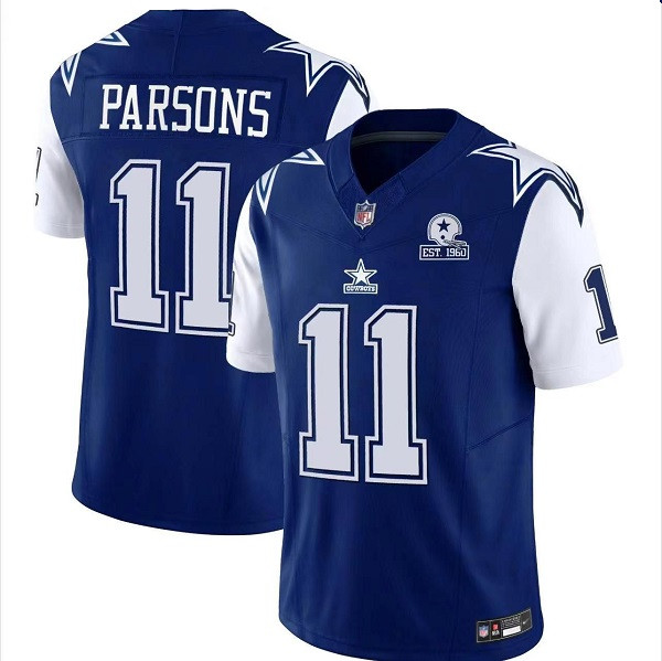 Men's Dallas Cowboys #11 Micah Parsons Navy 2023 F.U.S.E. With 1960 Patch Vapor Limited Stitched Football Jersey