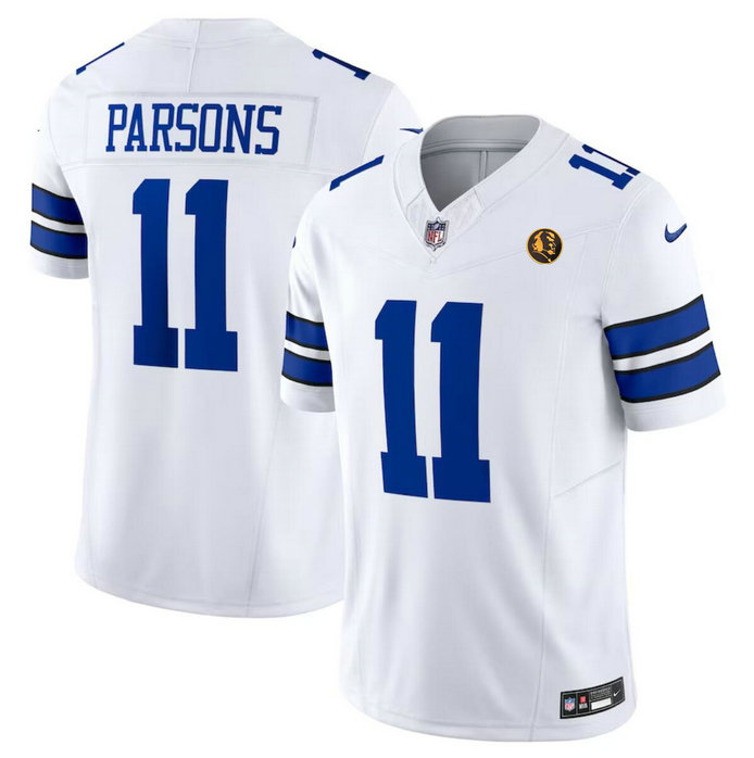 Men's Dallas Cowboys #11 Micah Parsons White2023 F.U.S.E. With John Madden Patch Vapor Limited Stitched Football Jersey