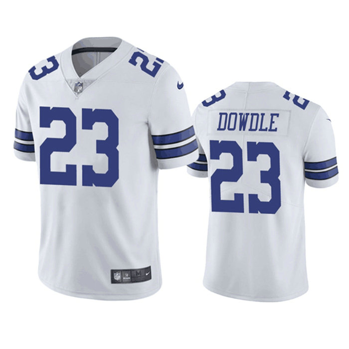 Men's Dallas Cowboys #23 Rico Dowdle White Vapor Limited Stitched Football Jersey