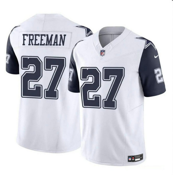 Men's Dallas Cowboys #27 Royce Freeman White 2023 F.U.S.E Color Rush Limited Stitched Football Jersey