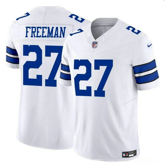 Men's Dallas Cowboys #27 Royce Freeman White 2023 F.U.S.E Vapor Limited Stitched Football Jersey