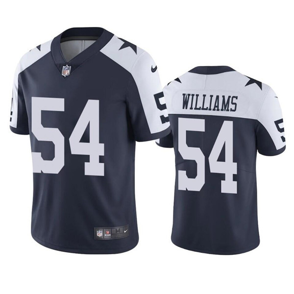 Men's Dallas Cowboys #54 Sam Williams White Navy Thanksgiving Vapor Limited Stitched Jersey
