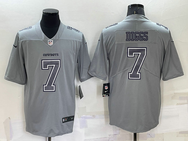 Men's Dallas Cowboys #7 Trevon Diggs Grey Atmosphere Fashion Stitched Game Jersey