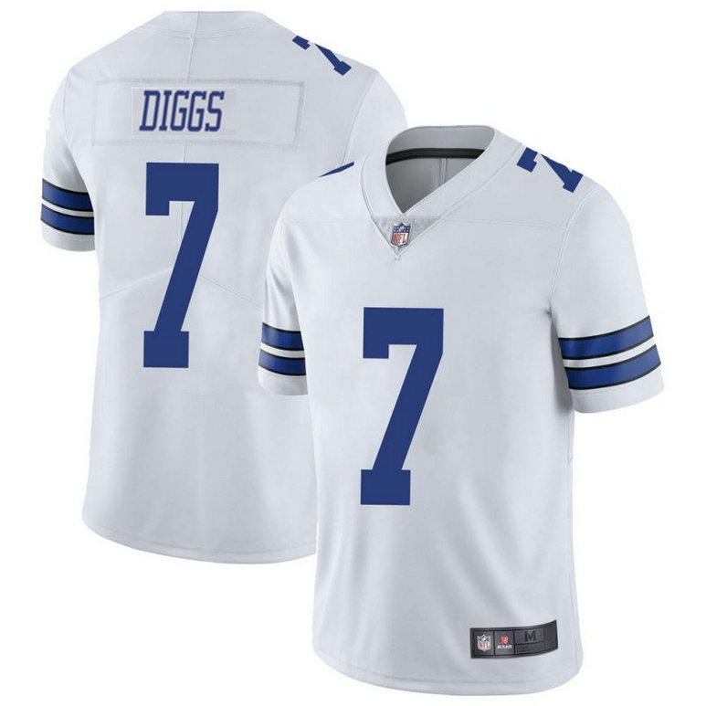 Men's Dallas Cowboys #7 Trevon Diggs White Vapor Limited Stitched Jersey