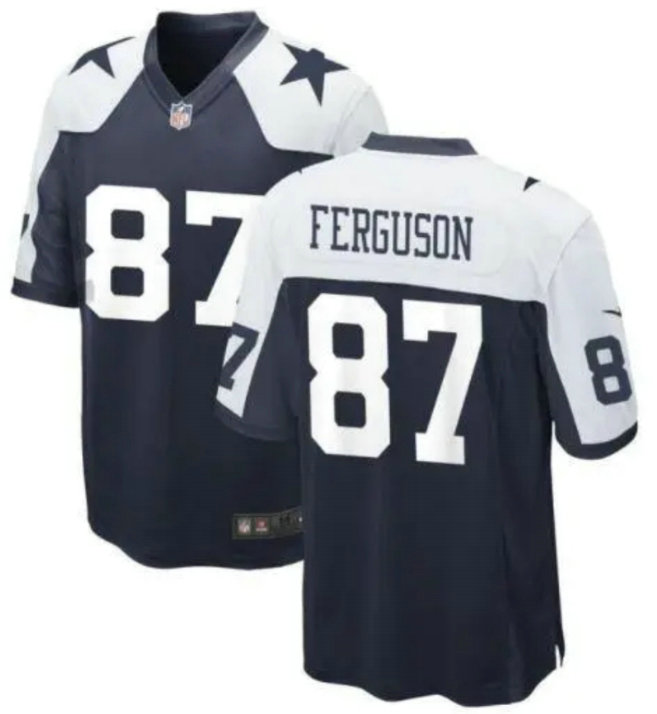 Men's Dallas Cowboys #87 Jake Ferguson White Navy Vapor Limited Stitched Jersey