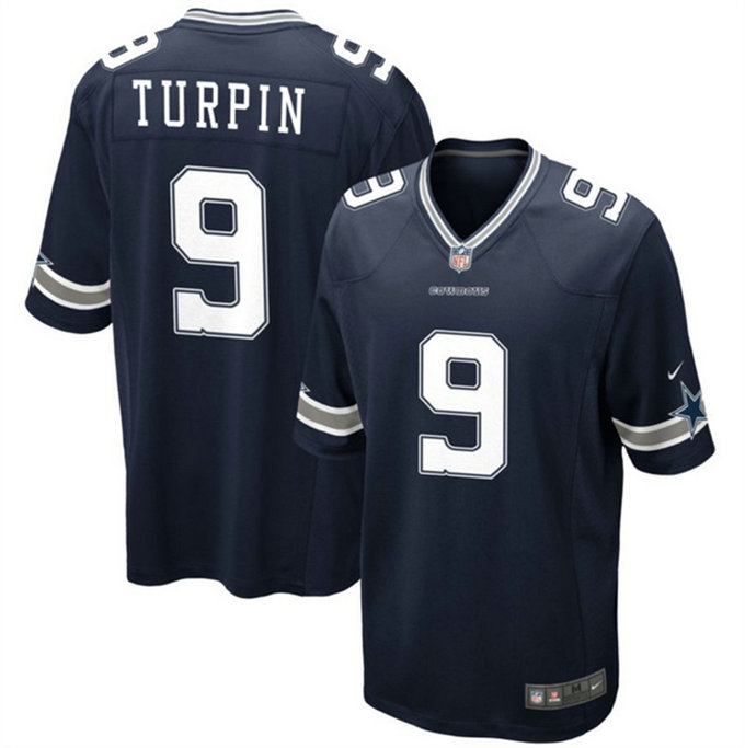 Men's Dallas Cowboys #9 KaVontae Turpin Navy Stitched Football Game Jersey