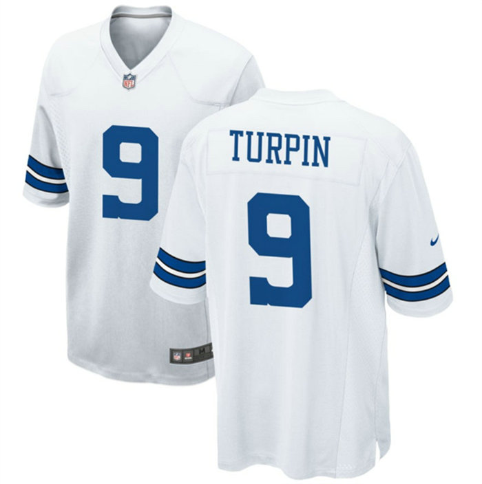 Men's Dallas Cowboys #9 KaVontae Turpin White Stitched Football Game Jersey