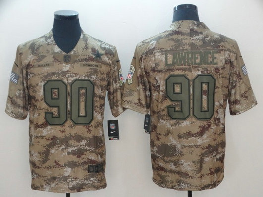 Men's Dallas Cowboys #90 Demarcus Lawrence Nike Camo Salute to Service Stitched NFL Limited Jersey