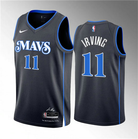 Men's Dallas Mavericks #11 Kyrie Irving Black 2023 24 City Edition Stitched Basketball Jersey