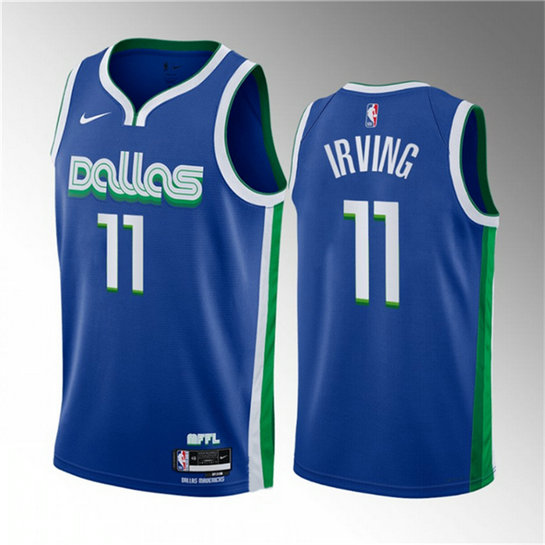 Men's Dallas Mavericks #11 Kyrie Irving Blue 2022 23 City Edition Stitched Basketball Jersey