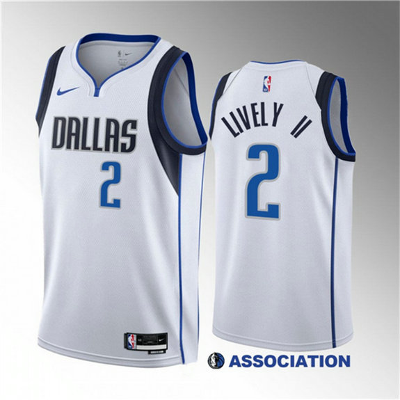 Men's Dallas Mavericks #2 Dereck Lively II White 2023 Draft Association Edition Stitched Basketball Jersey
