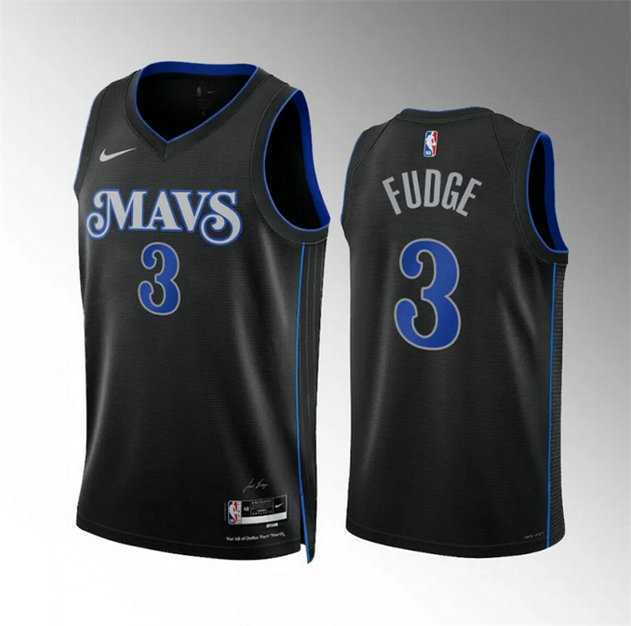 Men's Dallas Mavericks #3 Alex Fudge Black 2023 24 City Edition Stitched Basketball Jersey